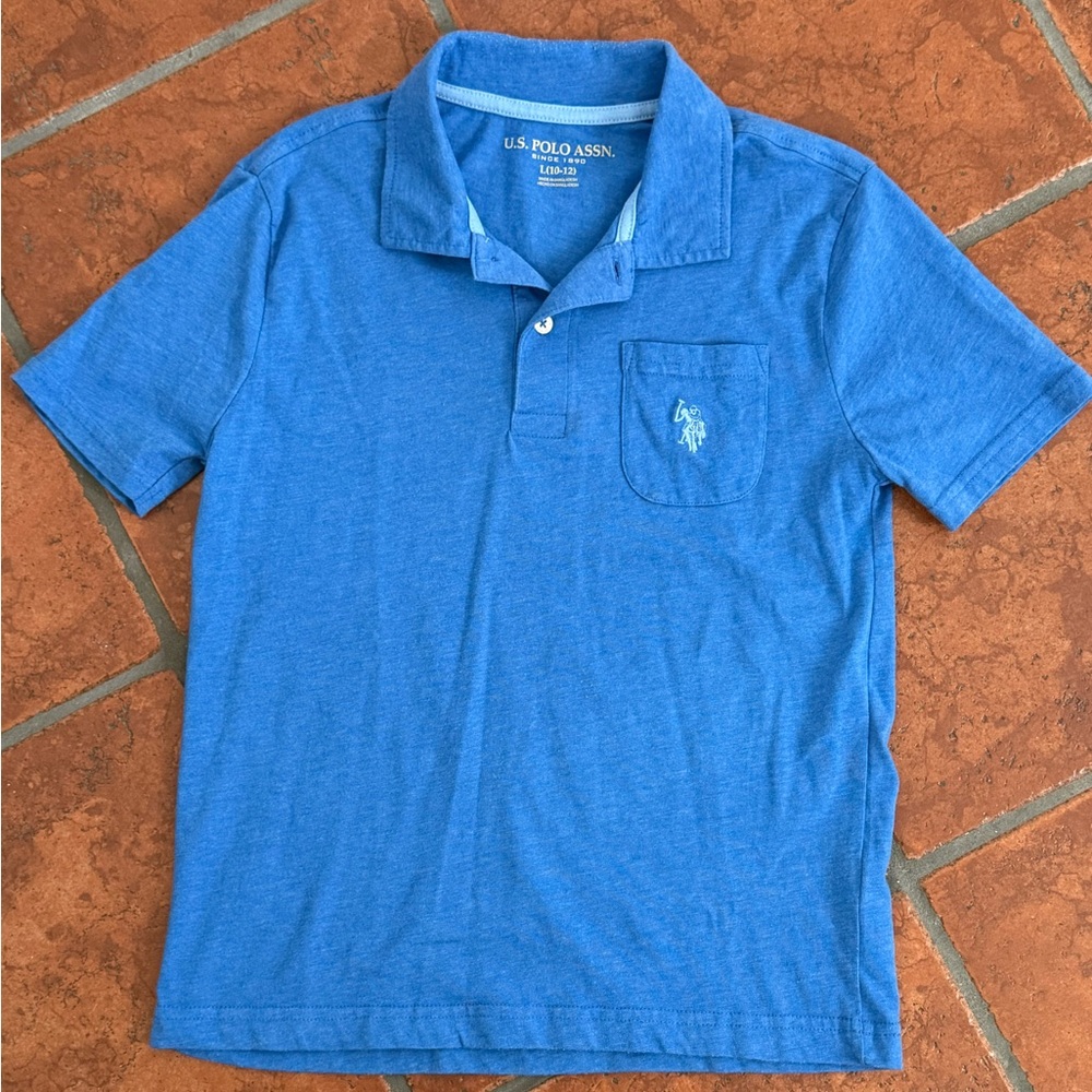 Boys U.S. Polo ASSN Blue Polo, size Large (10-12)